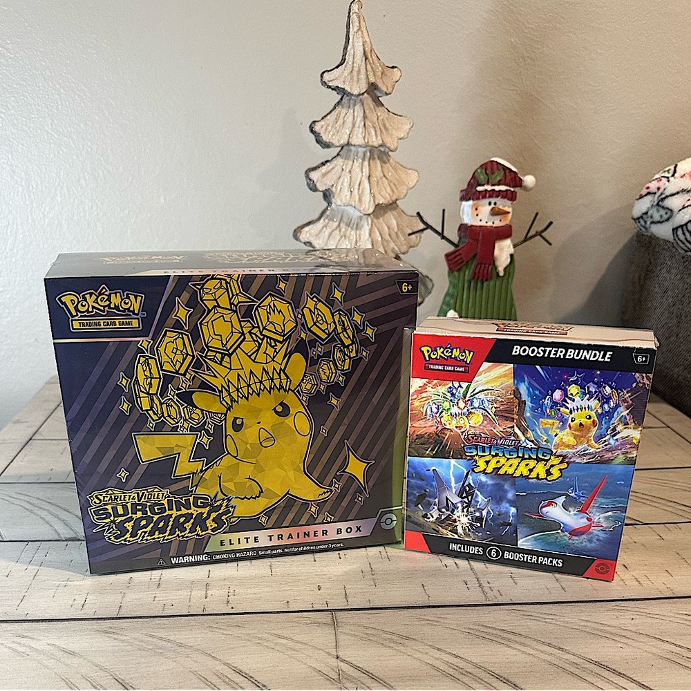 Pokémon TCG Surging Sparks Elite Trainer Box and Booster Bundle- Factory Sealed